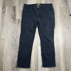 ARIAT Rebar M4 Low Rise Straight Pants Jeans Cargo Mens Size 40x30 Actual Black